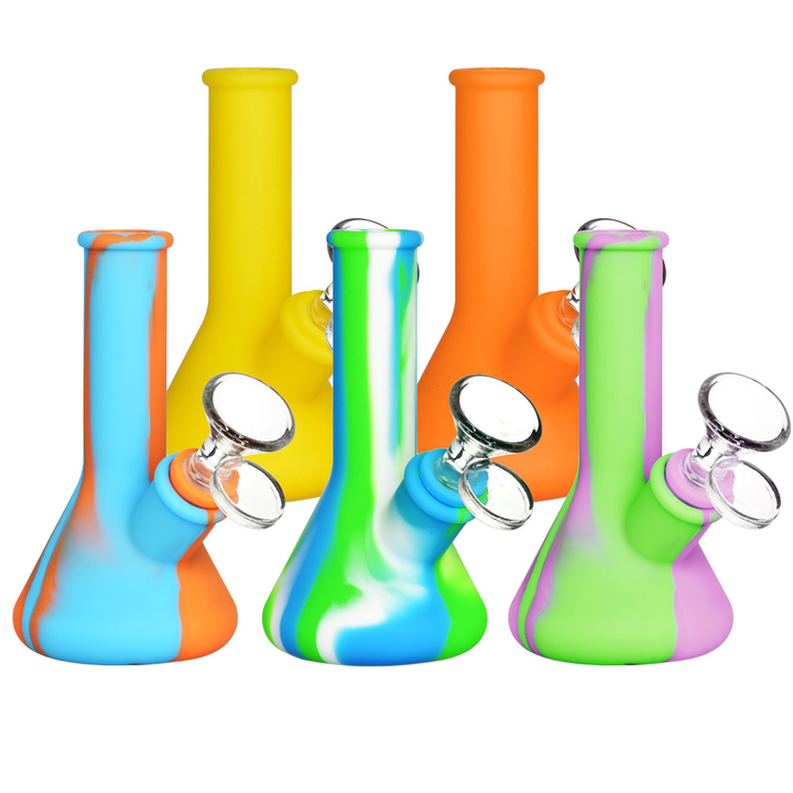 Silicone Beaker Travel Water Pipe 5"