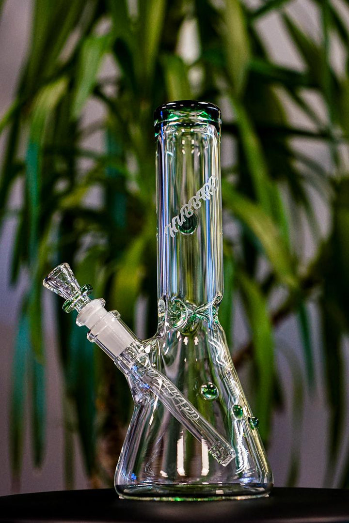 Hubbard Glass - Custom Beaker w/ Green Accents