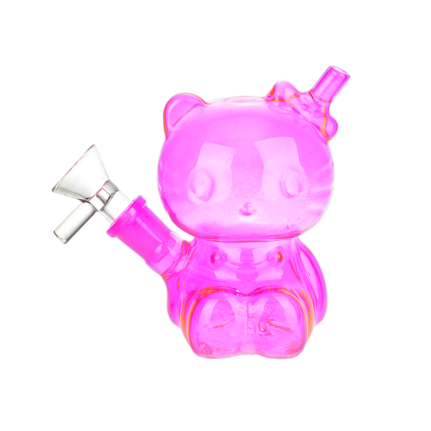 Hey There Kitty Glass Water Pipe - 4" / 14mm