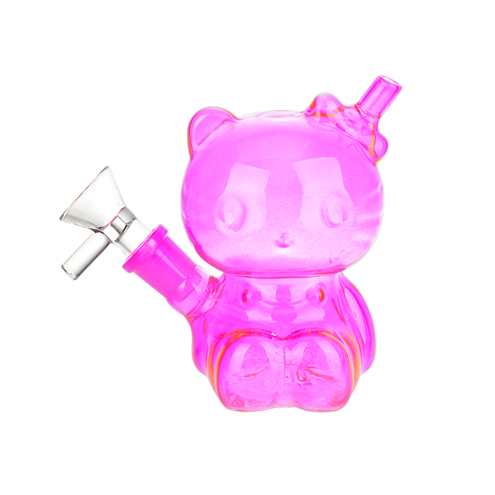 Hey There Kitty Glass Water Pipe - 4" / 14mm