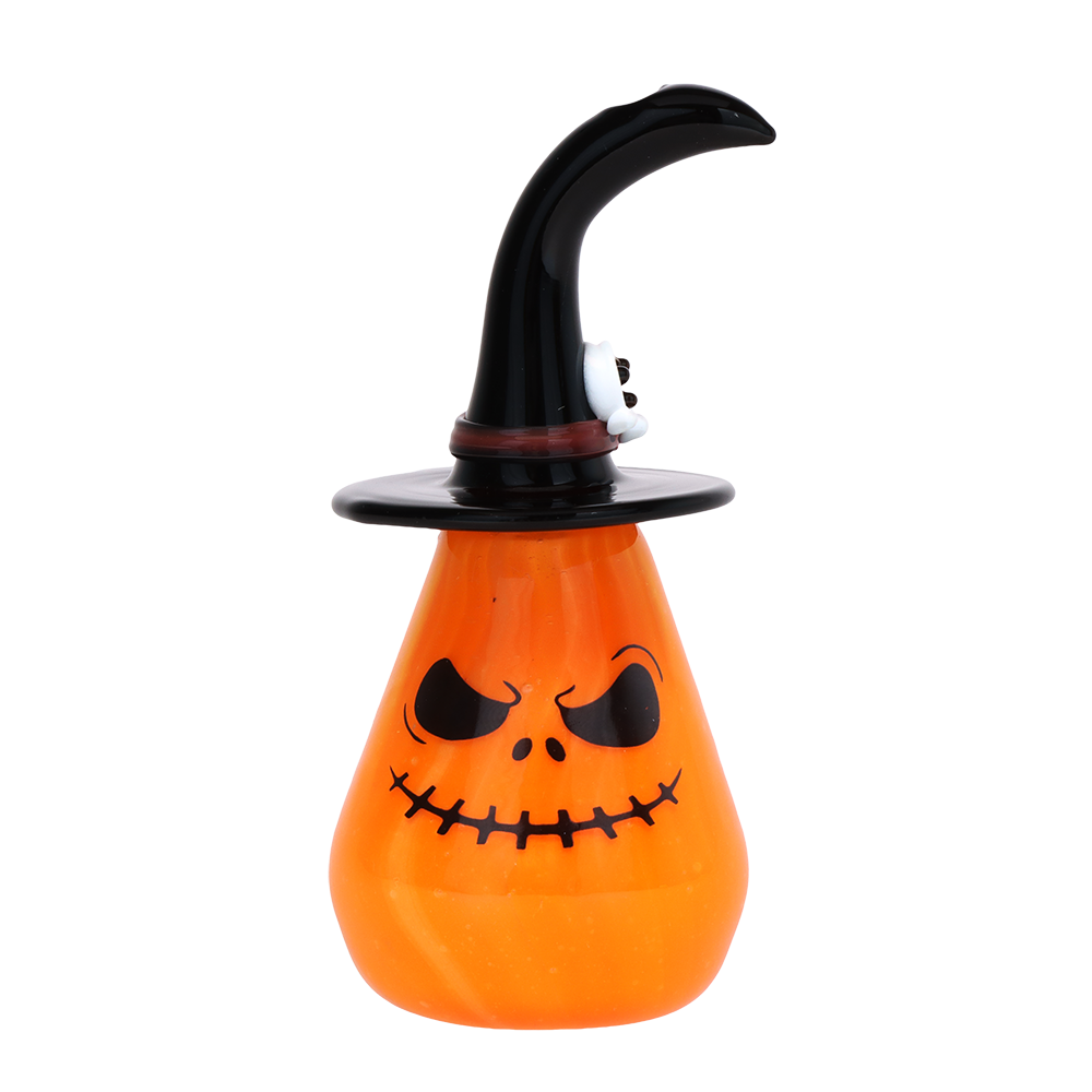 Behold The Pumpkin Witch Glass Hand Pipe - 3.75"