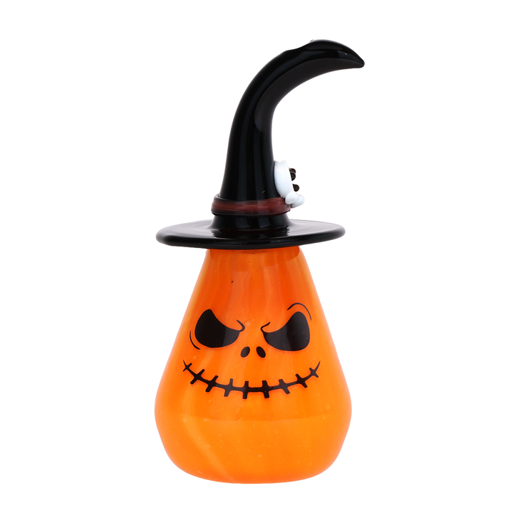 Behold The Pumpkin Witch Glass Hand Pipe - 3.75"