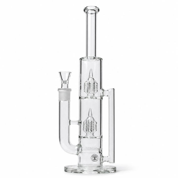 Roots Glass - 16" Grid Stem Recycler Bong