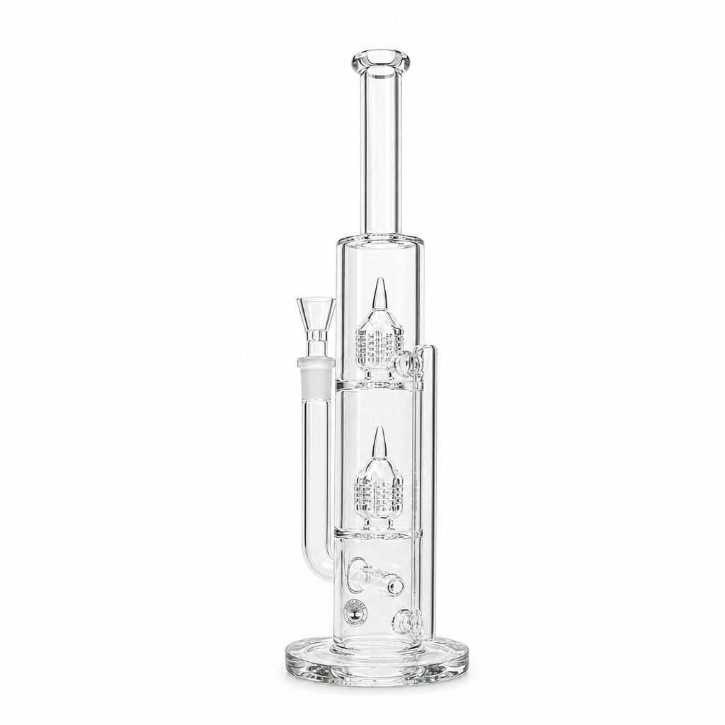 Roots Glass - 16" Grid Stem Recycler Bong