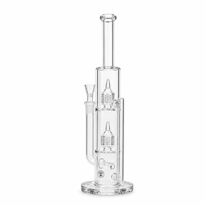 Roots Glass - 16" Grid Stem Recycler Bong