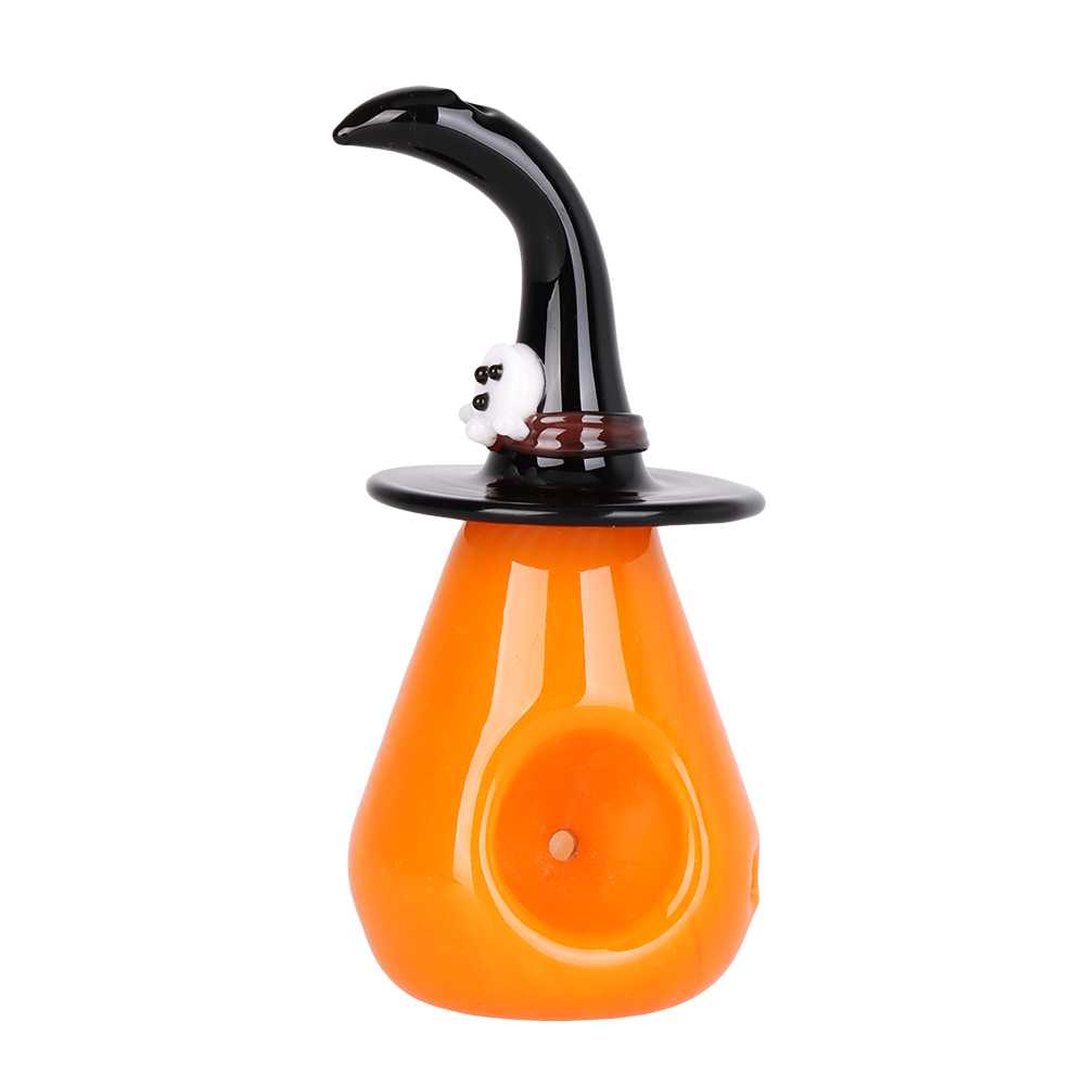 Behold The Pumpkin Witch Glass Hand Pipe - 3.75"