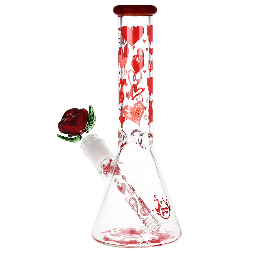 Pulsar - Valentines Hearts 'n' Roses Glass Herb Pipe Duo