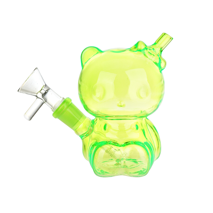Hey There Kitty Glass Water Pipe - 4" / 14mm