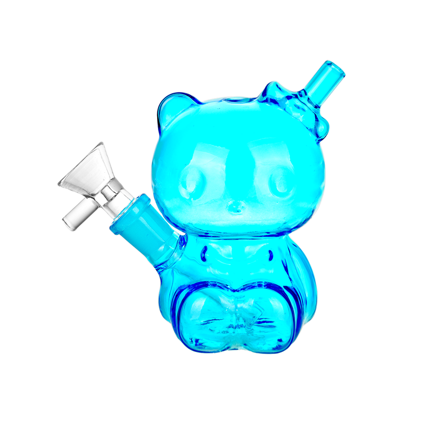 Hey There Kitty Glass Water Pipe - 4" / 14mm