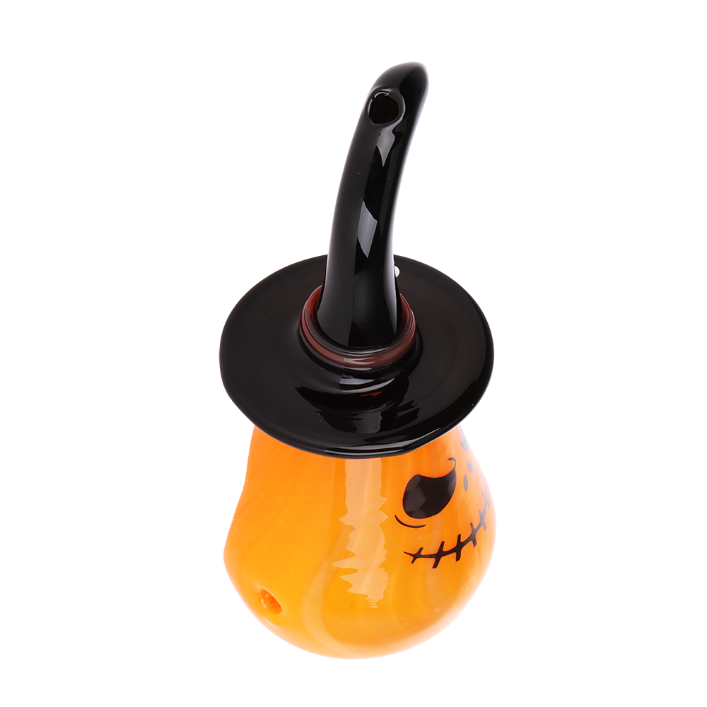 Behold The Pumpkin Witch Glass Hand Pipe - 3.75"