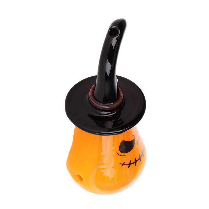 Behold The Pumpkin Witch Glass Hand Pipe - 3.75"