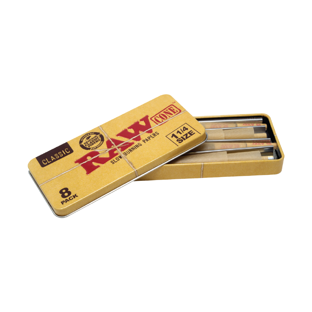 RAW - 1 1/4" Cones in Tin (8pk)