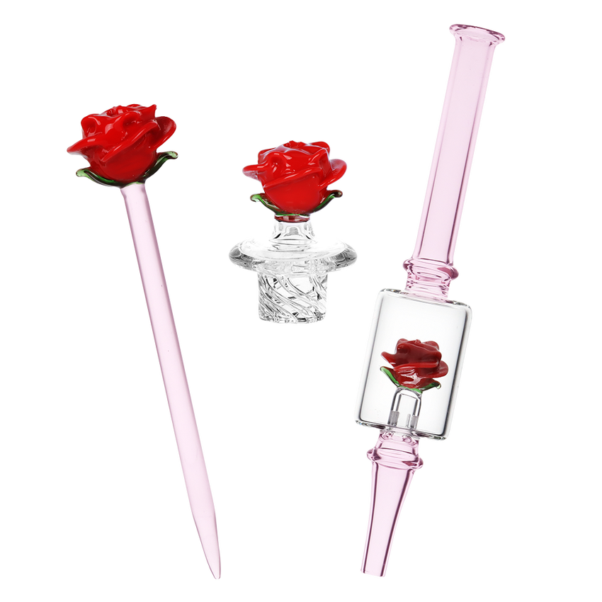 Pulsar - Valentines Rose Glass Dab Rig Set