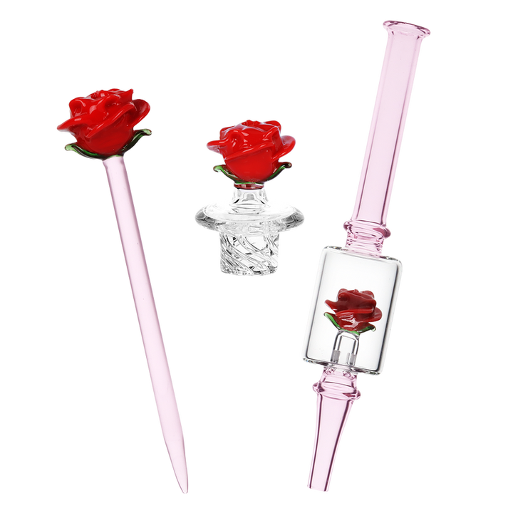 Pulsar - Valentines Rose Glass Dab Rig Set