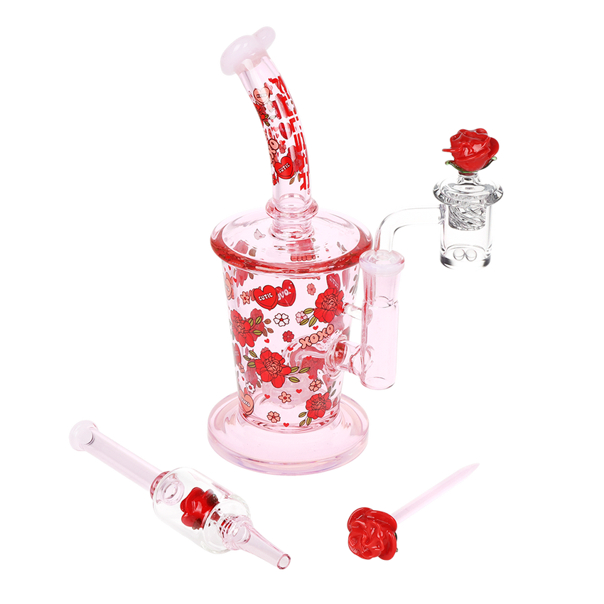 Pulsar - Valentines Rose Glass Dab Rig Set