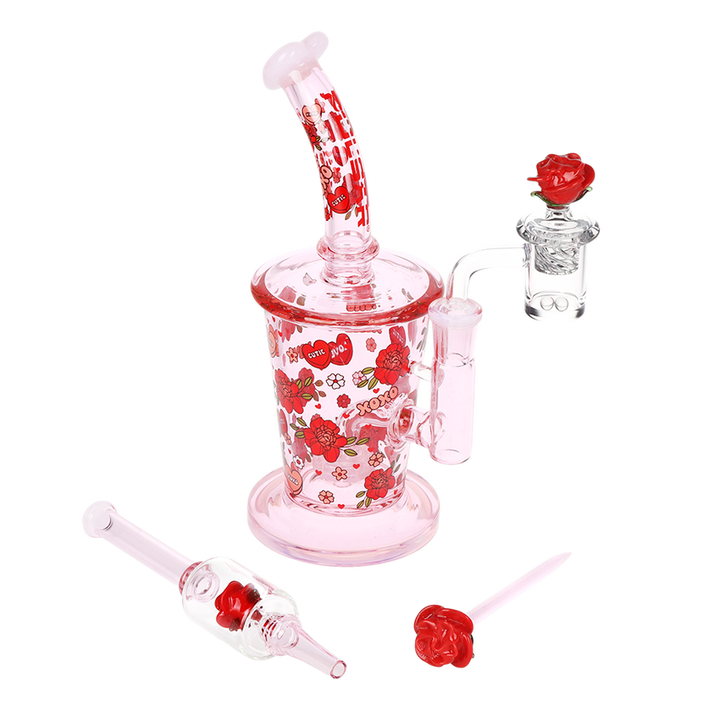 Pulsar - Valentines Rose Glass Dab Rig Set
