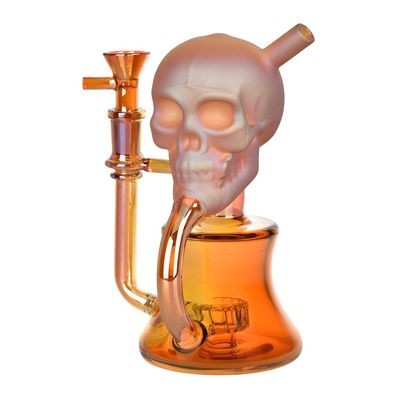 AFG - Solemn Skull Electroplated Glass Recycler Water Pipe
