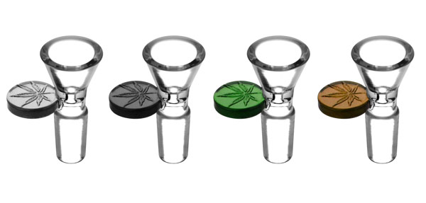 Bowl Slide w/ Embossed Leaf Tab - 14mm Male