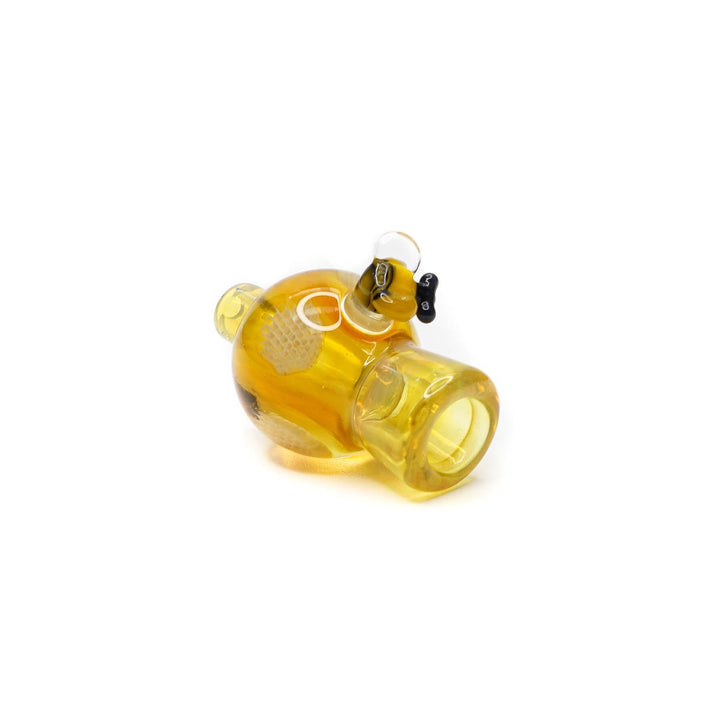 Joe Peters - 18mm Amber Honeycomb Bubble Cap with Bee