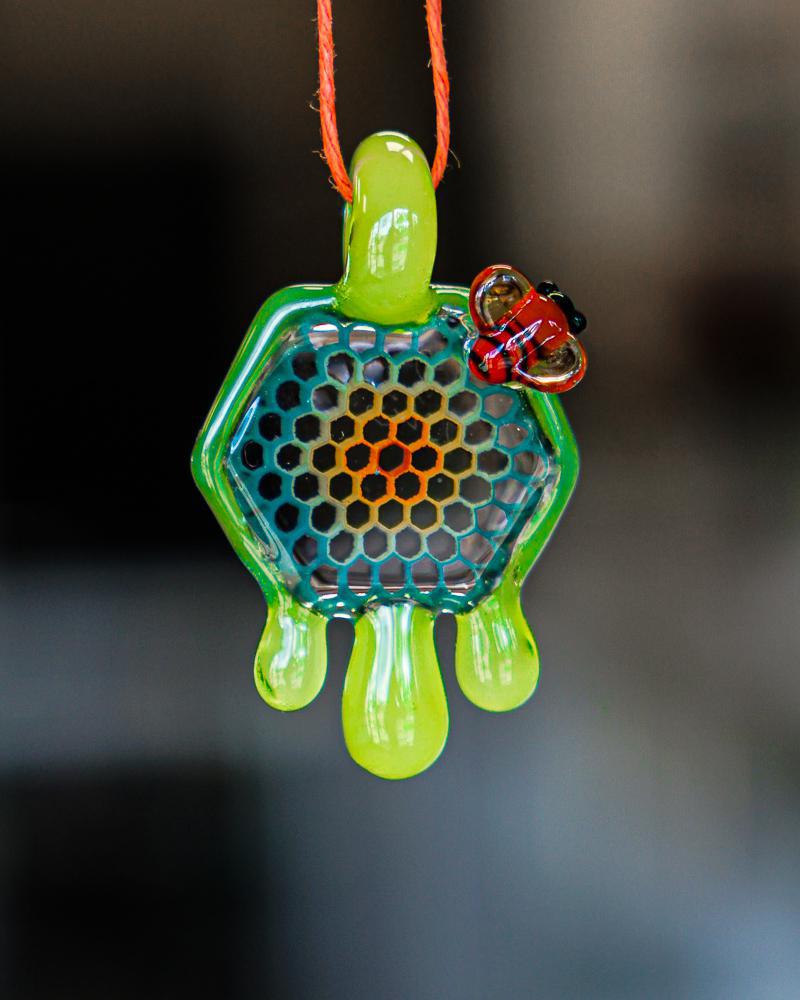 Joe Peters - Medium Specialty Green Honeycomb Pendant