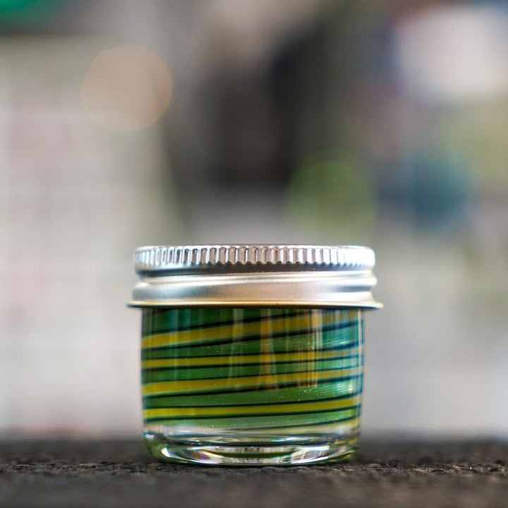 Flow State Glass - Green/Yellow Wrapped Jar