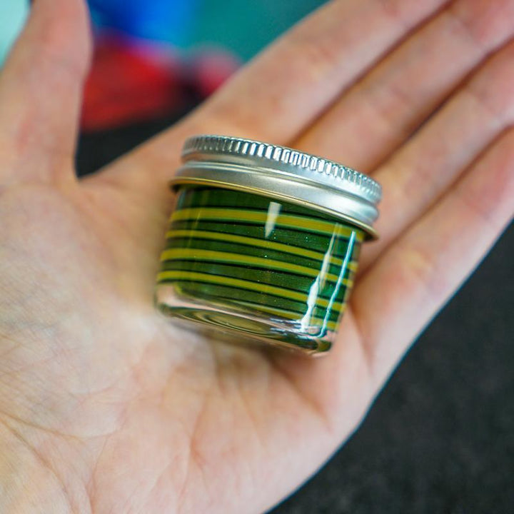 Flow State Glass - Green/Yellow Wrapped Jar